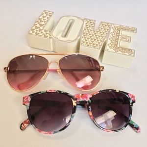 Sunglasses -2 pairs floral and pink/brown